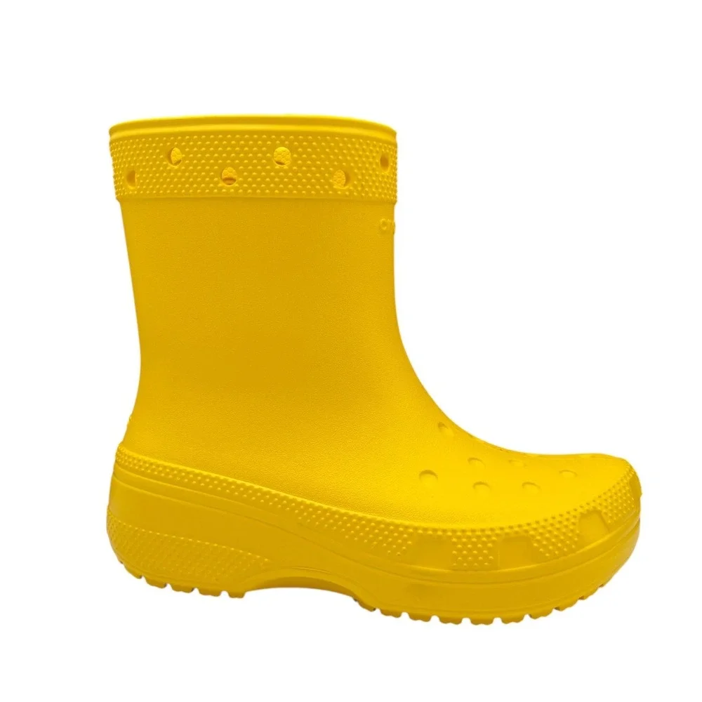 Crocs Youth Girls Boys‎ Rain Boots Size 2/Women's Size 4 Solid Yellow Waterproof